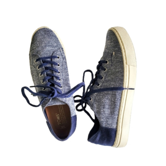 TOMS Sneakers Two toned Denim blue/Navy size 9 - Picture 3 of 8